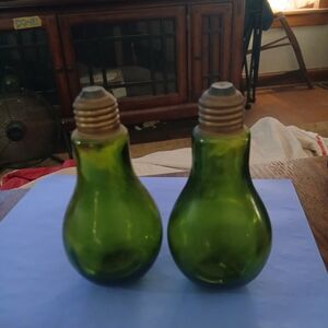 Green Glass Light Bulb Decor